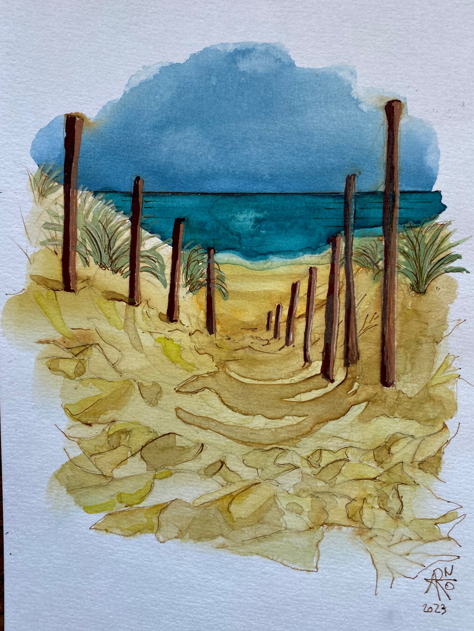Watercolor île de ré 148 x 210 mm 3